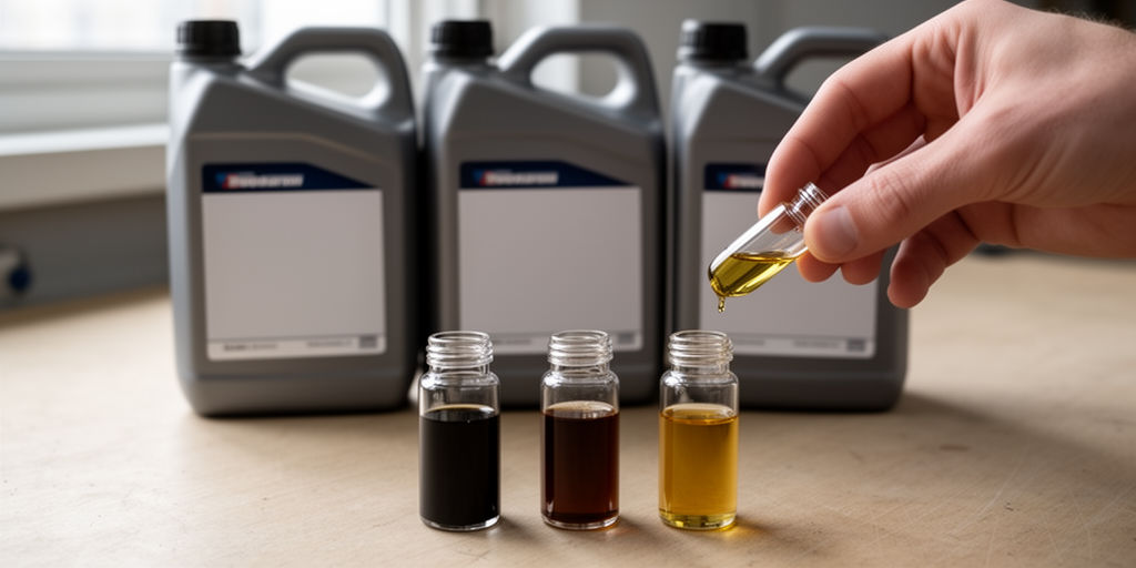 Тест вязкости масла на столе