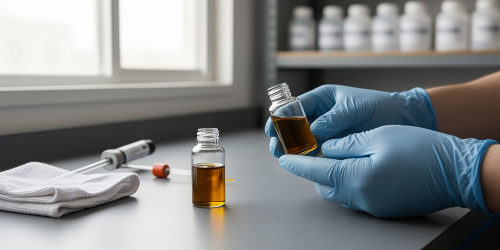 Сравнение образцов трансмиссионных масел на лабораторном столе