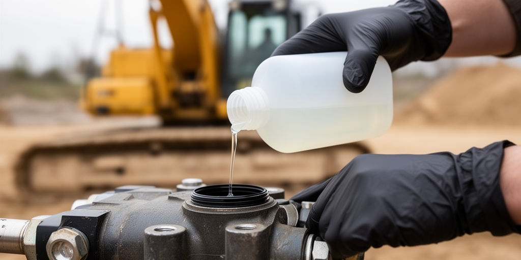 Налив смазки в гидравлическую систему