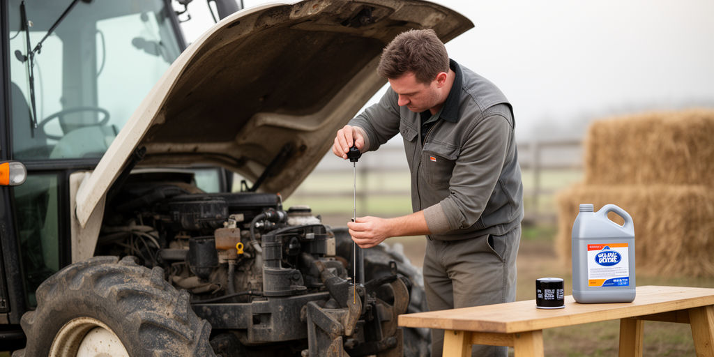 Проверка уровня масла в тракторе