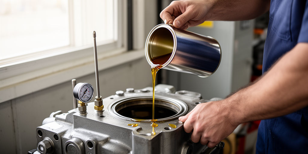 Заливка масла в гидросистему