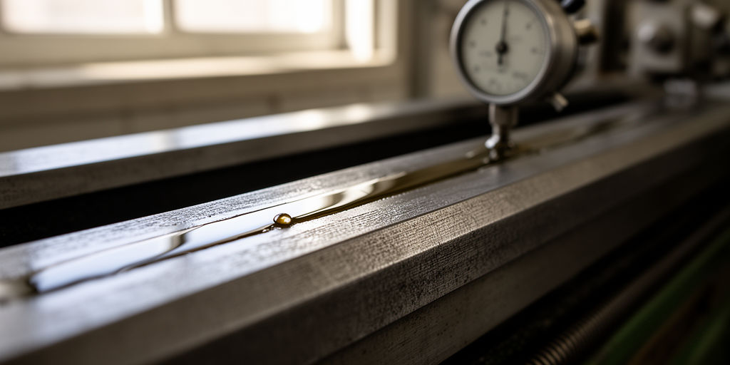 Капля масла на направляющей