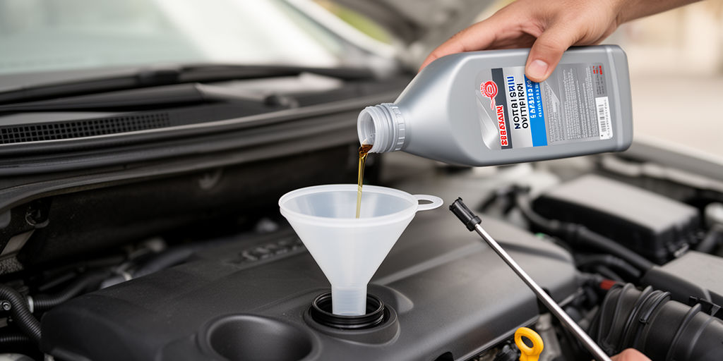 Заливка масла и проверка уровня