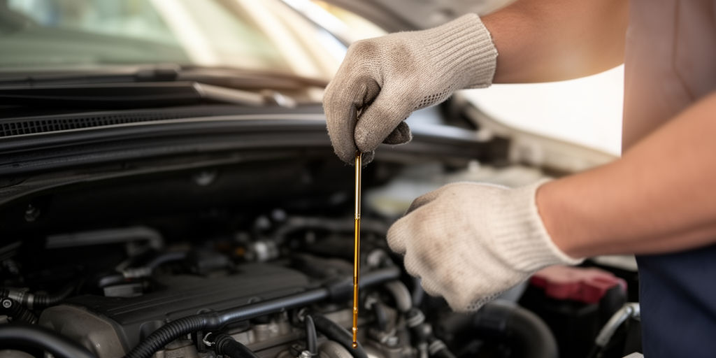 Проверка уровня масла щупом