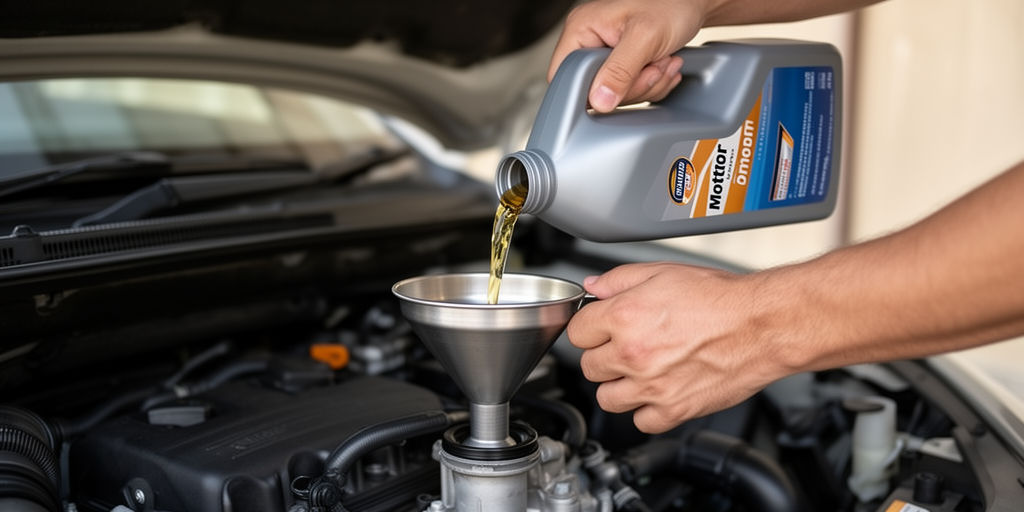 Заливка моторного масла